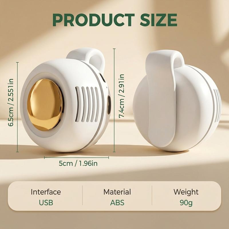 Clip-On Bladeless Mini Fan – Hands-Free Cooling, 360° Adjustable & 3-Speed USB Rechargeable