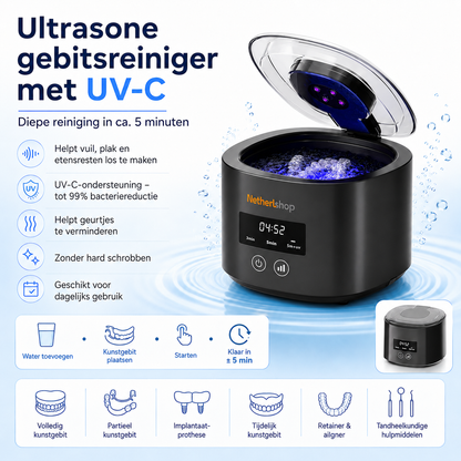 ❄️Zomerfresh 50% Korting!🦷Denture Dome Ultrasone UV-C Reiniger – Voor een Frisser, Schoner Kunstgebit in Slechts 5 Minuten