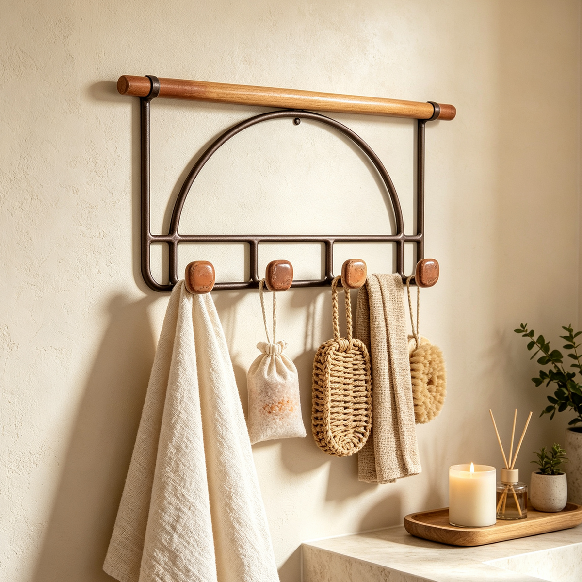 Bohemian Vintage Arch Wall Hook Rack