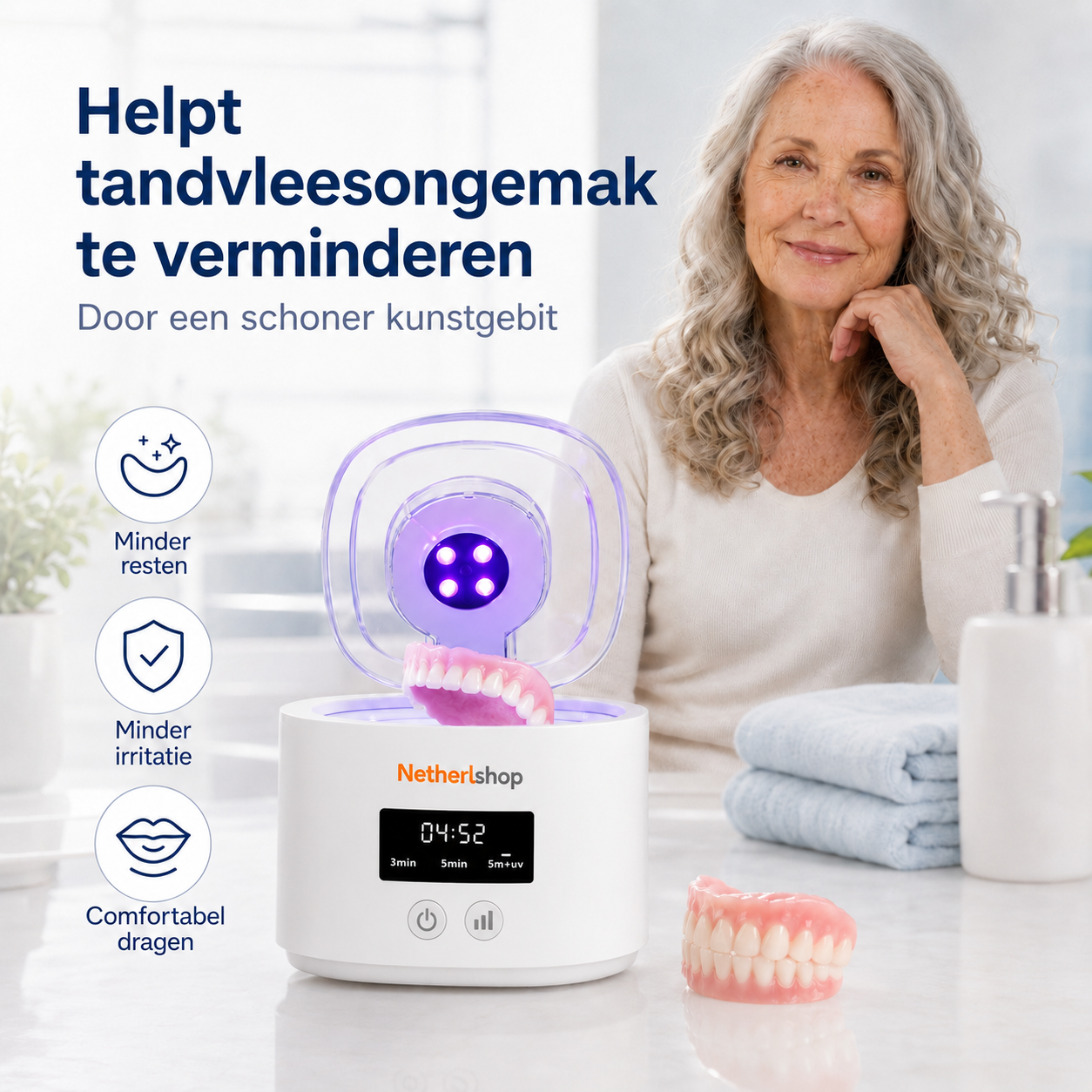 ❄️Zomerfresh 50% Korting!🦷Denture Dome Ultrasone UV-C Reiniger – Voor een Frisser, Schoner Kunstgebit in Slechts 5 Minuten