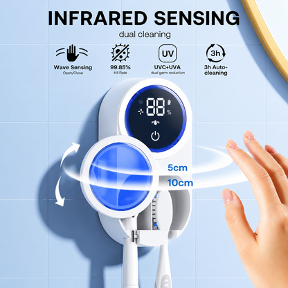Dual Compartment Automatic Toothbrush Sanitizer