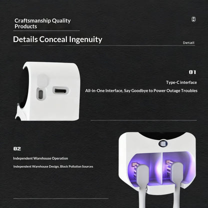 Dual Compartment Automatic Toothbrush Sanitizer