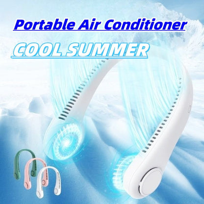 ❄️ Wearable Neck Fan – Bladeless Hands-Free Cooling Fan with USB Rechargeable & Quiet Airflow