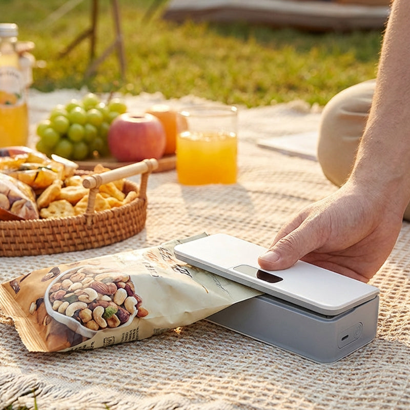 ✂️ 2-in-1 Mini Bag Sealer & Cutter for Food Storage and Freshness