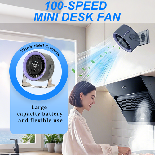 ❄️Zomerfresh 50% Korting!🌬️ 100-Standen Mini Bureauventilator met Digitaal Display – Oplaadbaar, Compact & Krachtig voor Thuis en Kantoor