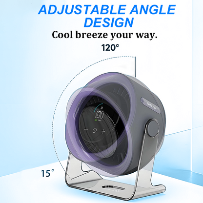 ❄️Zomerfresh 50% Korting!🌬️ 100-Standen Mini Bureauventilator met Digitaal Display – Oplaadbaar, Compact & Krachtig voor Thuis en Kantoor